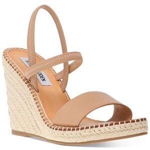 7.0-7.5 Steve Madden Mckenzie Espadrille Wedges Beige Nude Heels